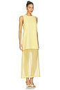 view 2 of 3 Crepe & Silk Chiffon Dress in Pale Yellow
