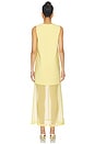 view 3 of 3 Crepe & Silk Chiffon Dress in Pale Yellow