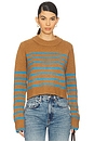 view 1 of 4 Mini Marin Sweater in Camel & Cerulean