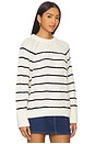 view 2 of 4 Striped Cable Sweater in Cream & Navy