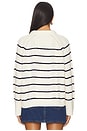 view 3 of 4 Striped Cable Sweater in Cream & Navy