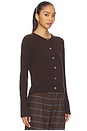 view 2 of 4 Solid Lean Lines Cardigan in Chocolate