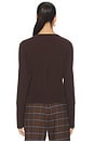 view 3 of 4 Solid Lean Lines Cardigan in Chocolate