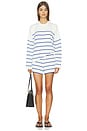view 4 of 4 Leo Sweater in Cream & Cobalt