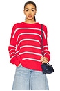 view 1 of 4 Marina Sweater in Deep Coral & Light Blue