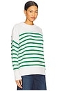 view 2 of 4 Marin Sweater in Cream & Kelly Green