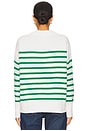 view 3 of 4 Marin Sweater in Cream & Kelly Green