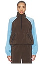 view 1 of 4 Half Zip Windbreaker in Chocolate & Cerulean