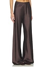 view 2 of 6 Double Faced Satin Colby Pant in Chocolate
