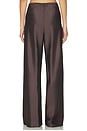 view 4 of 6 Double Faced Satin Colby Pant in Chocolate