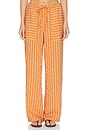 view 1 of 6 Drawstring Pull On Pant in Apricot Stripe
