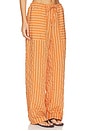 view 2 of 6 Drawstring Pull On Pant in Apricot Stripe