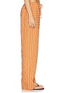 view 3 of 6 Drawstring Pull On Pant in Apricot Stripe
