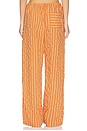 view 4 of 6 Drawstring Pull On Pant in Apricot Stripe