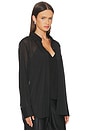 view 3 of 5 Sheer Button Down Shirt in Black