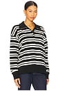 view 2 of 4 Striped Howard Polo in Black &Cream