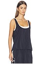 view 2 of 4 Double Layer Scoop Tank in Navy & Ivory