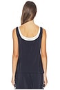 view 3 of 4 Double Layer Scoop Tank in Navy & Ivory