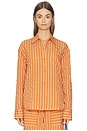 view 2 of 6 Oversized Button Down Shirt in Apricot Stripe