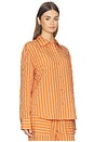 view 3 of 6 Oversized Button Down Shirt in Apricot Stripe
