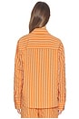 view 4 of 6 Oversized Button Down Shirt in Apricot Stripe