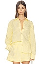 view 1 of 5 Oversized Button Down Shirt in Butter Stripe