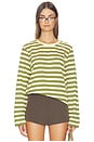 view 1 of 4 Striped Long Sleeve Boyfriend Tee in Butter, Cactus & Apricot