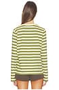 view 3 of 4 Striped Long Sleeve Boyfriend Tee in Butter, Cactus & Apricot