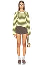view 4 of 4 Striped Long Sleeve Boyfriend Tee in Butter, Cactus & Apricot