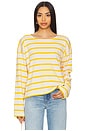 view 1 of 4 Long Sleeve Breton Tee in Ecru & Mustard