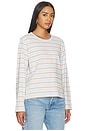 view 2 of 5 Stripe Long Sleeve Boyfriend Tee in Sky Blue Multi