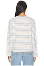 view 4 of 5 Stripe Long Sleeve Boyfriend Tee in Sky Blue Multi