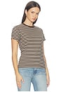 view 2 of 5 Stripe Molly Tee in Chocolate & Cream
