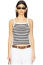 view 1 of 4 Striped Cropped Tank in Ivory & Black