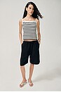 view 1 of 7 Striped Cropped Tank in Ivory & Black
