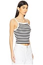 view 2 of 4 Striped Cropped Tank in Ivory & Black