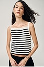 view 2 of 7 Striped Cropped Tank in Ivory & Black