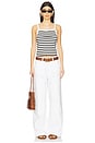 view 4 of 4 Striped Cropped Tank in Ivory & Black