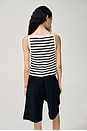 view 4 of 7 Striped Cropped Tank in Ivory & Black