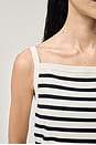 view 5 of 7 Striped Cropped Tank in Ivory & Black