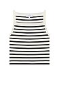 view 6 of 7 Striped Cropped Tank in Ivory & Black
