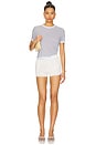 view 4 of 4 Stripe Linen Short Sleeve Tee in Cream, Navy & Cornflower