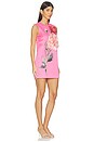 view 2 of 4 Yvonne Applique Floral Mini Dress in Peony Print In Fuchsia