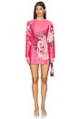 view 1 of 3 ROBE ALIZA in Peony Print In Fuchsia