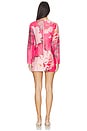 view 3 of 3 ROBE ALIZA in Peony Print In Fuchsia