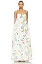 view 1 of 4 ROBE DE SOIRÉE PHOEBE in Lemon Vine Print In Snow