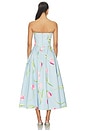 view 3 of 3 Lynn Bustier Midi Dress in Tulip Print In Blue
