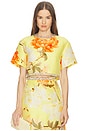 view 1 of 5 Indie Embellished Sleeve Top in Peony Print In Yellow