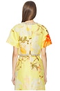 view 3 of 5 Indie Embellished Sleeve Top in Peony Print In Yellow