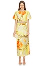 view 4 of 5 Indie Embellished Sleeve Top in Peony Print In Yellow